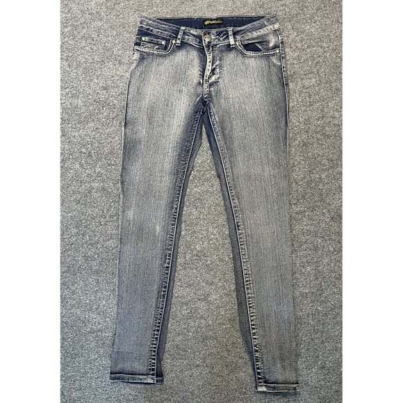 Womens BQB Jeans Distressed Look Skinny Fit 11 Blue Grayish Wash Denim - Picture 1 of 9